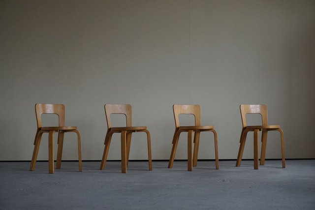 Model 65 Dining Chairs by Alvar Aalto for Artek, 1950s, Set