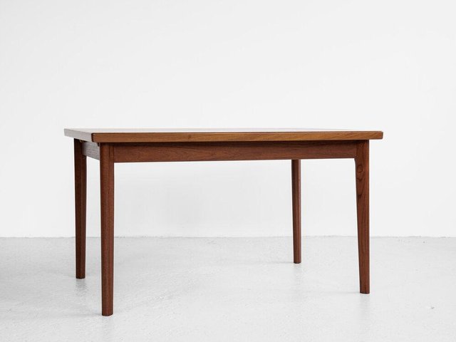 Mid Century Danish Rectangular Dining Table In Teak With Hidden Extensions 1960s For Sale At Pamono