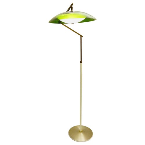 Italian Articulating Floor Lamp With Green Plexi Shade From Stilux 1960s For At Pamono Italian Articulating Floor Lamp With, Floor Lamp With Green Shade