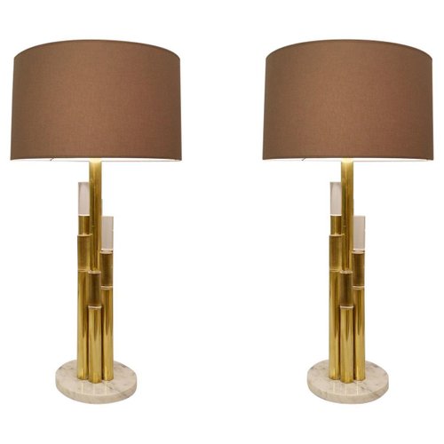 Glass S Table Lamps Italy Set, Brass Table Lamps Uk