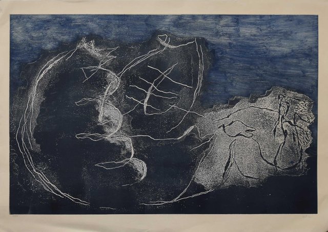 Jean Fautrier, the Night, Original Etching, Mid-20th Century for