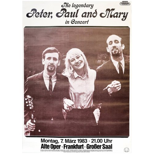 Peter, Paul and Mary Such Is Love, 1983, Concert Music Poster for