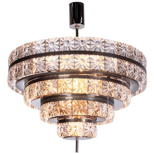 Swedish 18 Light Chandelier In Crystal, Antique White And Champagne Crystal Ceiling Fan