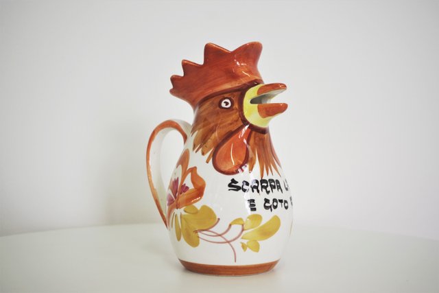 Pichet Fraise En Céramique Signé Bassano (Italie) - Vintage