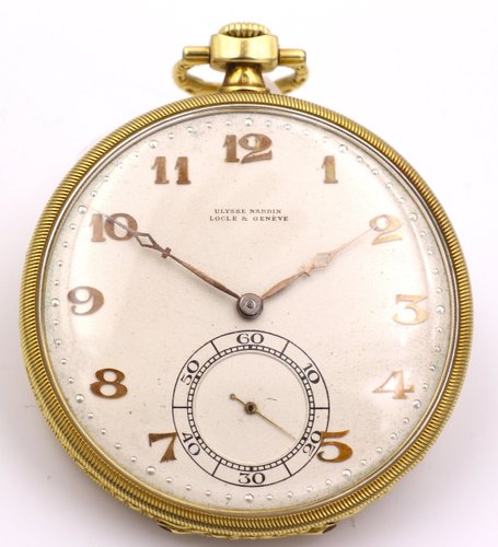 Reloj de bolsillo de oro de 18 k de Ulysse Nardin, años 40 venta en Pamono