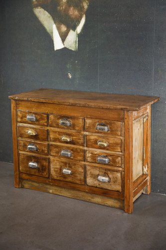 Vintage Wooden Drawer Cabinet With, Vintage Wooden Drawers