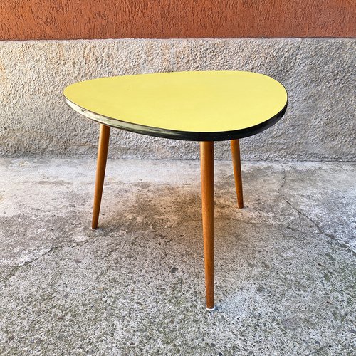 Northern European Yellow Coffee Table With Original Solid Beech Legs 1960s For At Pamono - Round Beech Coffee Table