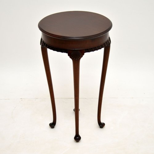 Antique Victorian Mahogany Side Table, Antique Round End Table With Drawer