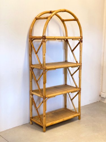 Bamboo rattan bookshelf deals