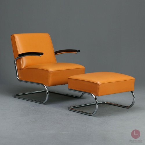 S411 Lounge Chair Ottoman From Thonet, Contemporary Leather Chair And Ottoman