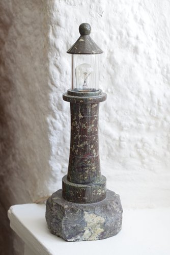 Cornish Serpentine Lighthouse Table, Lighthouse Table Lamp