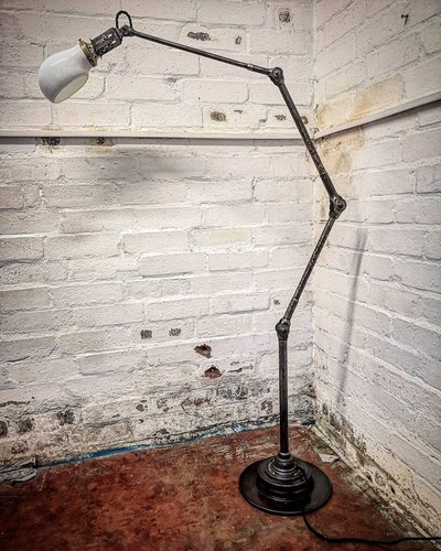 Industrial Opaline Floor Lamp By, Big Floor Lamps