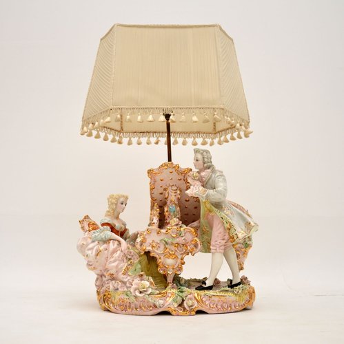 Antique Italian Capodimonte Porcelain, Porcelain Lamps Made In Italy