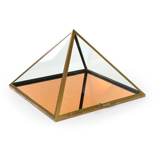 Pyramid Showcase Cabinet in Brass for sale at Pamono