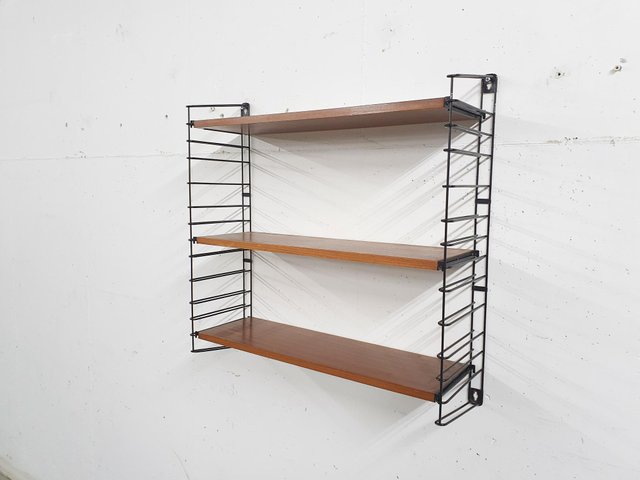 Teak and Metal Book Shelves by Tomado, Netherlands 1950s, Set of 2 for sale