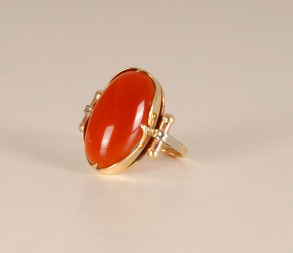 Gold & Silver Intaglio Seal Stone Carnelian Ring with Pegasus - Savati  288|CultureTaste