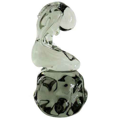 Murano Glass Sculpture of Bowed Woman by Pino Signoretto