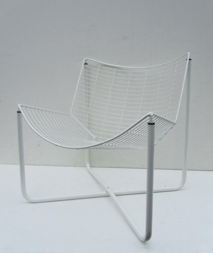 Weiße Jarpen Drahtstuhl von Niels Gammelgaard für Ikea, 1983 Weiße Jarpen Drahtstuhl von Niels Gammelgaard für Ikea, 1983