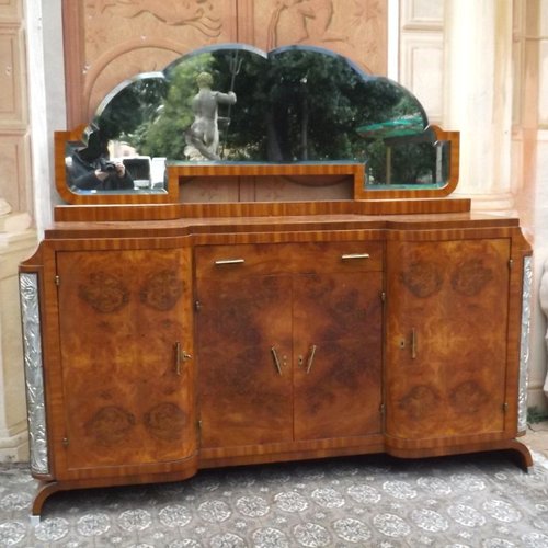 Vintage Art Deco Waterfall Buffet Server Sideboard