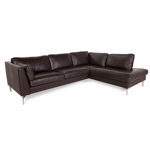 Dark Brown Leather Sofa From Furninova For At Pamono Dark Brown Leather Sofa From Furninova, Brown Leather Sofa With Chaise