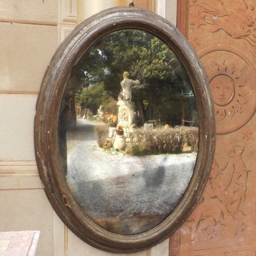 Large Oval Mirror With 17th Century, Large Oval Mirror Frame