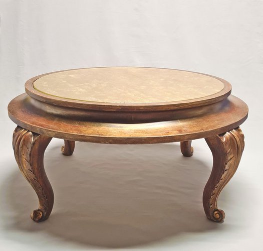 Patinated Coffee Table With Gold Leaf From Maison Jansen For Sale At Pamono