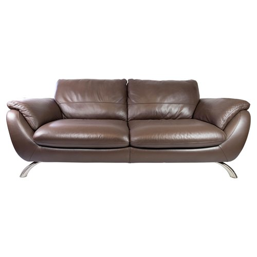 Large Two Seater Sofa In Brown Leather