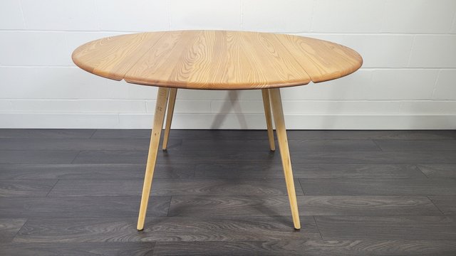 Round Drop Leaf Dining Table By Lucian Ercolani For Ercol At Pamono Round Drop Leaf Dining Table By Lucian, Modern Round Dining Table With Leaf