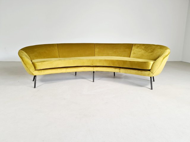 Curved Shaped Sofa in the style of Ico Parisi 1970s