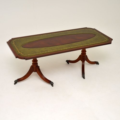 Antique Regency Style Wood Leather, Leather Top Tables
