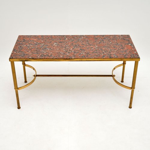Italian Brass And Marble Coffee Table 1960s For Sale At Pamono
