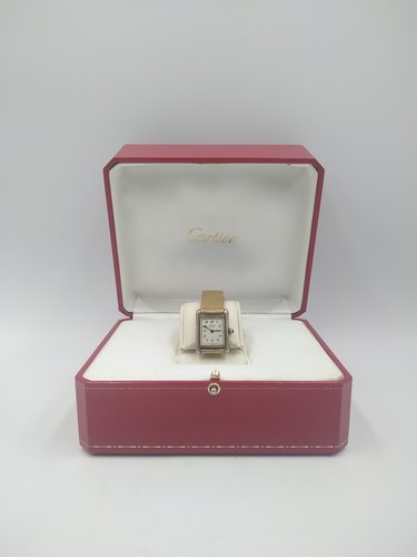 Must De Cartier Silver Gilt Tank Quartz 
