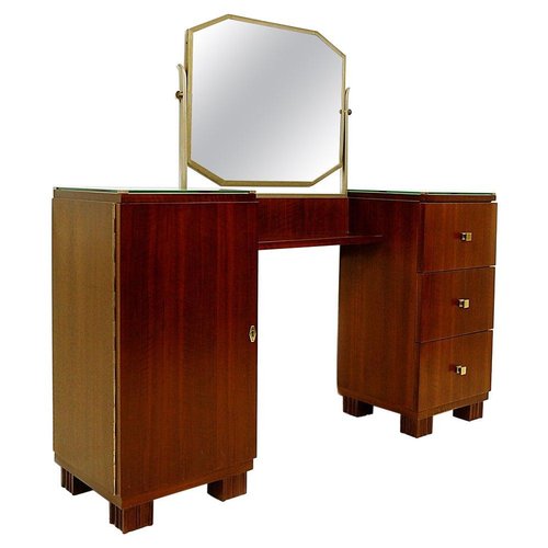 Art Deco Wooden Dressing Table For, Wooden Vanity Table
