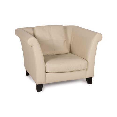Cream Leather Armchair From Machalke, Cream Leather Arm Chair