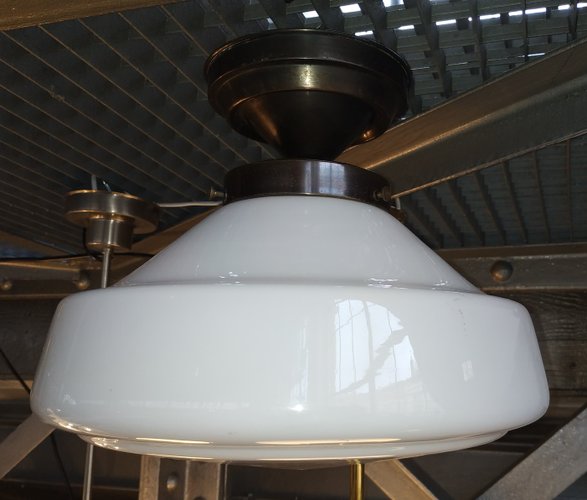 Phililite Glass Copper Ceiling Lamp From Philips 1930s For At Pamono - Philips Ceiling Mounted Lights