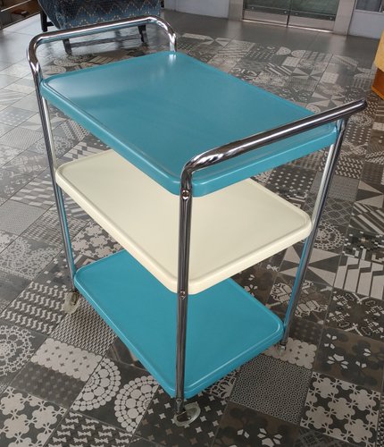 Vintage Metal Bar Cart / Serving Table Cart from Cosco, USA, 1960s
