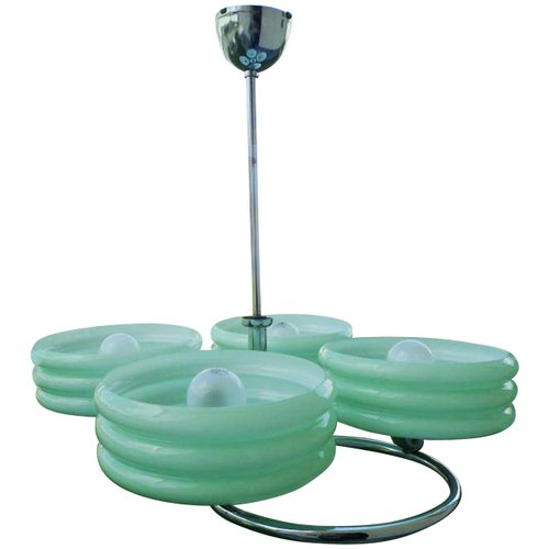 Grüne Art-Deco Hängelampe bei Pamono kaufen