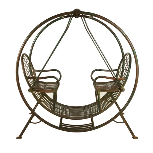 Grüne Duo Gartenschaukel aus Eisen, 1930er bei Pamono kaufen