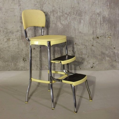 Vintage American Chair and Step Ladder, 1950s
