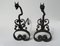 French Wrought Iron Andirons, 1900, Set of 2 8