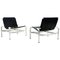 Vintage Aluminum & Leather Lounge Chairs by David De Majo for Walter Knoll, 1980s, Set of 2 1