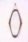 Mid-Century Teak, Rope, & Imitation Leather Mirror 1