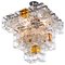 Italian Interlocking Chandelier in Amber & Clear Murano Glass and Chrome from Poliarte, 1960s 2