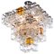 Italian Interlocking Chandelier in Amber & Clear Murano Glass and Chrome from Poliarte, 1960s, Image 2