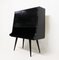 Black Lacquered Wood Bar Table with Shelf and Spotlight, 1970s 3