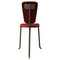 Silla auxiliar vintage trípode de cuero sintético rojo, años 60, Imagen 1