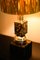Lampada da tavolo in ottone, marmo nero e rafia, anni '70, Immagine 2