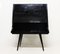 Black Lacquered Wood Bar Table with Shelf and Spotlight, 1970s 1