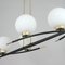 French Brass and Opaline Glass Chandelier from Maison Arlus, 1960s, Image 4