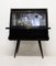 Black Lacquered Wood Bar Table with Shelf and Spotlight, 1970s 4